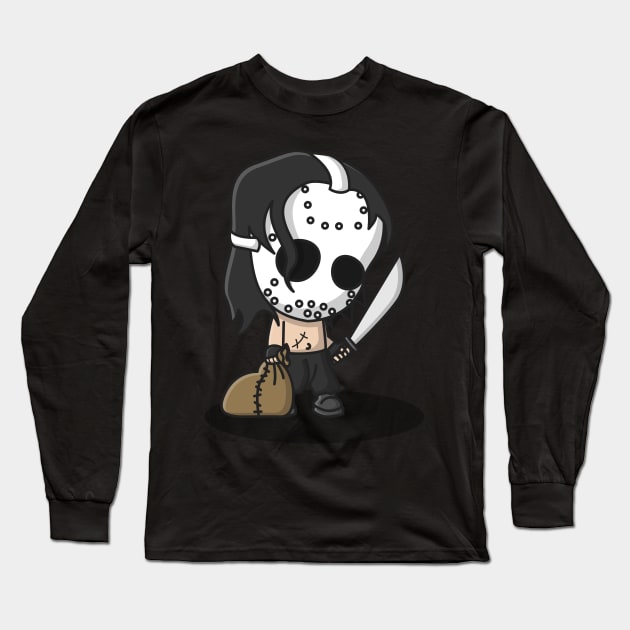 cute killer wearing a mask Long Sleeve T-Shirt by fflat hds